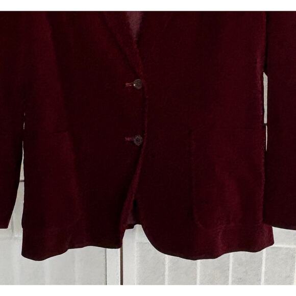 Vintage DC Womens 70’s 80’s Burgundy Velvet Blazer Pockets Made in Japan Size 40 - Picture 5 of 6